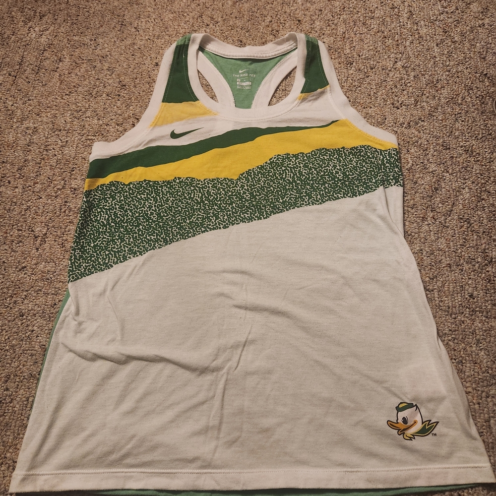Nike Tank Top with Green and Yellow Accents Oregon Ducks Logo